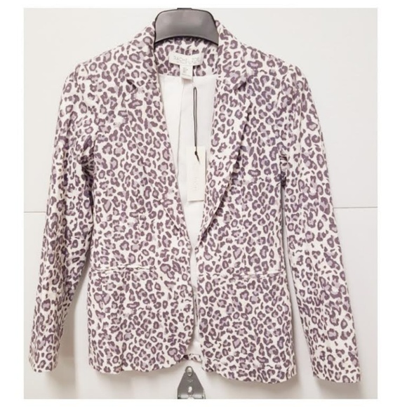 Rachel Zoe Jackets & Blazers - Rachel Zoe Gray Snow Leopard Blazer Open Front SzS